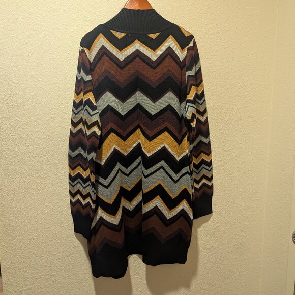 Missoni Chevron Zig Zag Long Open Cardigan Size Medium - Picture 3 of 5